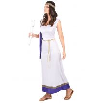 Déguisement Romaine longue violette pour Femme - Couleur Blanc - Taille Taille Unique (40)