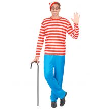 Déguisement de randonneur à rayures pour Homme - Couleur Rouge - Taille S