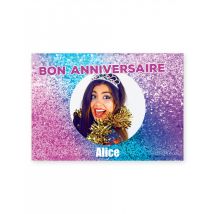 Feuille en sucre A4 personnalisable Anniversaire Glitter - Couleur Multicolore