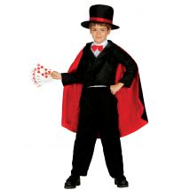 Déguisement magicien effet satin pour Garçon - Couleur Noir - Taille 10 à 12 ans