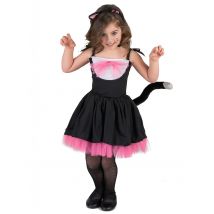 Déguisement chat noir et rose pour Fille - Couleur Noir - Taille 5 - 6 ans (S)