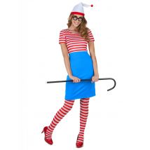 Déguisement de randonneur à rayures pour Femme - Couleur Rouge - Taille L