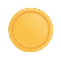 16 Assiettes en carton jaune tournesol 22 cm - Couleur Jaune