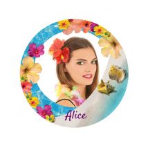 Disque en sucre personnalisable Hawaï 20 cm - Couleur Multicolore
