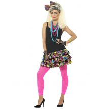 Kit années 80 fluo léopard pour Femme - Couleur Multicolore