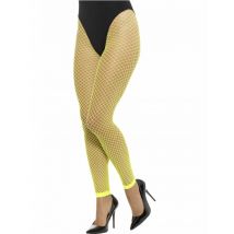Collants résille grande maille sans pieds vert fluo pour Femme - Couleur Jaune