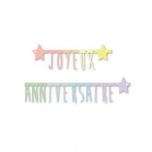Guirlande articulée Joyeux anniversaire pastel 160 cm - Couleur Multicolore