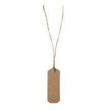 12 Marque-places kraft avec cordon 3 x 8 cm - Couleur Marron