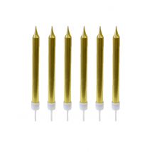 10 Bougies d'anniversaire dorée métallisées 7 cm - Couleur Or