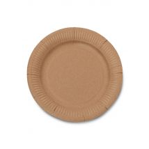 10 Petites assiettes en carton kraft 18 cm - Couleur Marron