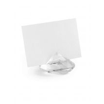 10 Marque-places diamant transparent 4 x 3 cm - Couleur Transparent