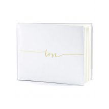 Livre d'or blanc Love 24 x 18 cm - Couleur Blanc