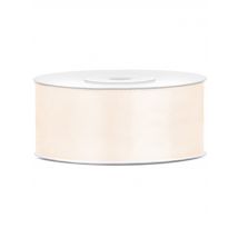 Ruban satin crème 2,5 cm x 25 m - Couleur Ivoire