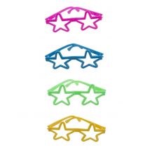 4 Mini paires de lunettes colorées - Couleur Multicolore