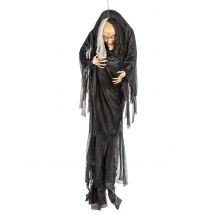 Décoration à suspendre sorcière noire et blanche 140 cm Halloween - Couleur Noir