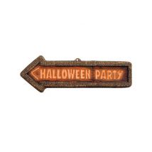 Flèche signalétique Halloween Party - Couleur Marron