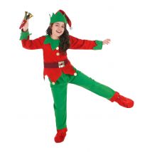 Déguisement Complet Elfe de Noël pour Enfant - Couleur Rouge - Taille 7 à 9 ans