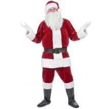 Déguisement de Père Noël Super Luxe pour Adulte - Couleur Rouge - Taille L