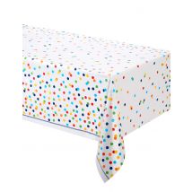 Nappe en plastique happy birthday pois colorés 137 cm x 213 cm - Couleur Multicolore