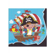 20 Serviettes en papier Pirate 33 x 33 cm - Couleur Bleu