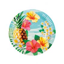 10 Assiettes en carton Hawaii party 23 cm - Couleur Multicolore