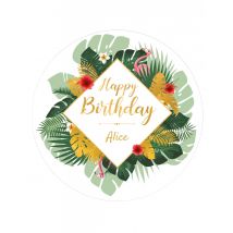 Disque en sucre personnalisable Tropical 20 cm