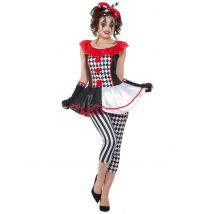 Déguisement Arlequine pour Femme - Couleur Rouge - Taille M