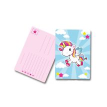 8 Cartes d'invitation Licorne - Couleur Multicolore