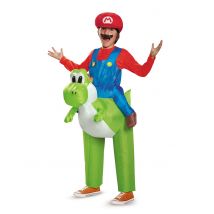 Déguisement gonflable Mario sur Yoshi Nintendo pour Enfants - Couleur Vert