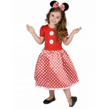 Déguisement souris à pois blancs pour Fille - Couleur Rouge - Taille 5 - 6 ans (S)