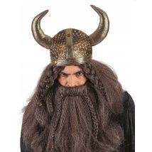 Casque viking souple métallisé pour Adulte - Couleur Marron