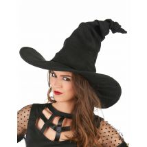 Chapeau sorcière velours noir pour Adulte - Couleur Noir