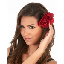 Barrette rose rouge pour Adulte - Couleur Rouge