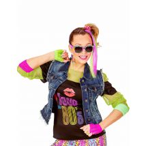 Kit accessoires fluo années 80 pour Fille - Couleur Multicolore