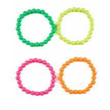 4 Bracelets de perles multicolores pour Adulte - Couleur Fluo