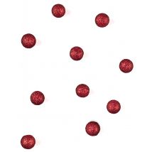 40 Boules de décoration pailletées rouge 10 mm - Couleur Rouge