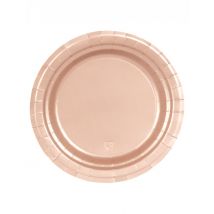 16 Assiettes en carton rose gold 23 cm - Couleur Rose