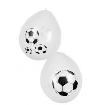 6 Ballons Foot party 25 cm - Couleur Blanc