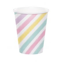 8 Gobelets en carton licorne 256 ml - Couleur Multicolore