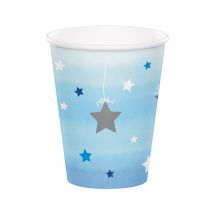 8 Gobelets en carton One Little Star bleus 266 ml - Couleur Bleu