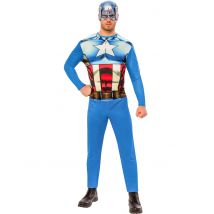 Déguisement classique Captain America pour Adulte - Couleur Bleu - Taille L