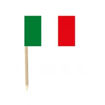 Lot de 50 drapeaux mini-piques Italie 3 x 5 cm - Couleur Vert