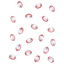 150 Confettis de table Ballons de Rugby rouge et bleu - Couleur Rouge