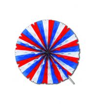 Rosace éventail en papier tricolore 50 cm - Couleur Multicolore