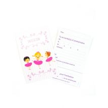 6 Cartons d'invitation avec enveloppes Ballerines 10 x 15 cm - Couleur Rose