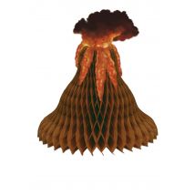 Centre de table en papier alvéolé Volcan 38 cm - Couleur Marron