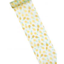 Chemin de table intissé ananas 15 cm x 5 m - Couleur Jaune