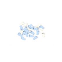 32 Confettis de table Pieds de pour Bébé bleu et blanc 10 g - Couleur Bleu
