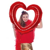 Ballon cadre en forme de cœur rouge 80 cm - Couleur Rouge