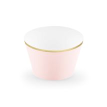 6 Habillages à cupcake rose poudré et doré métallique 4,8 x 7,6 x 4,6 cm - Couleur Rose